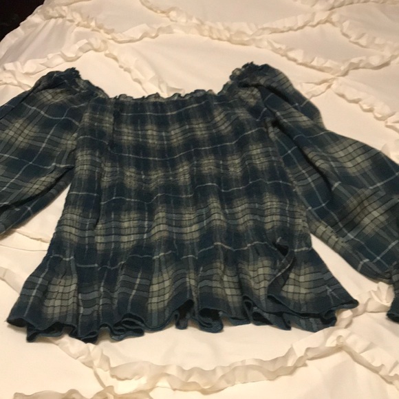 Size L green/cream plaid blouse by EST 1946 - Picture 5 of 5